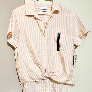 NEW! Lucky Brand Pink/White Button Down - Size M